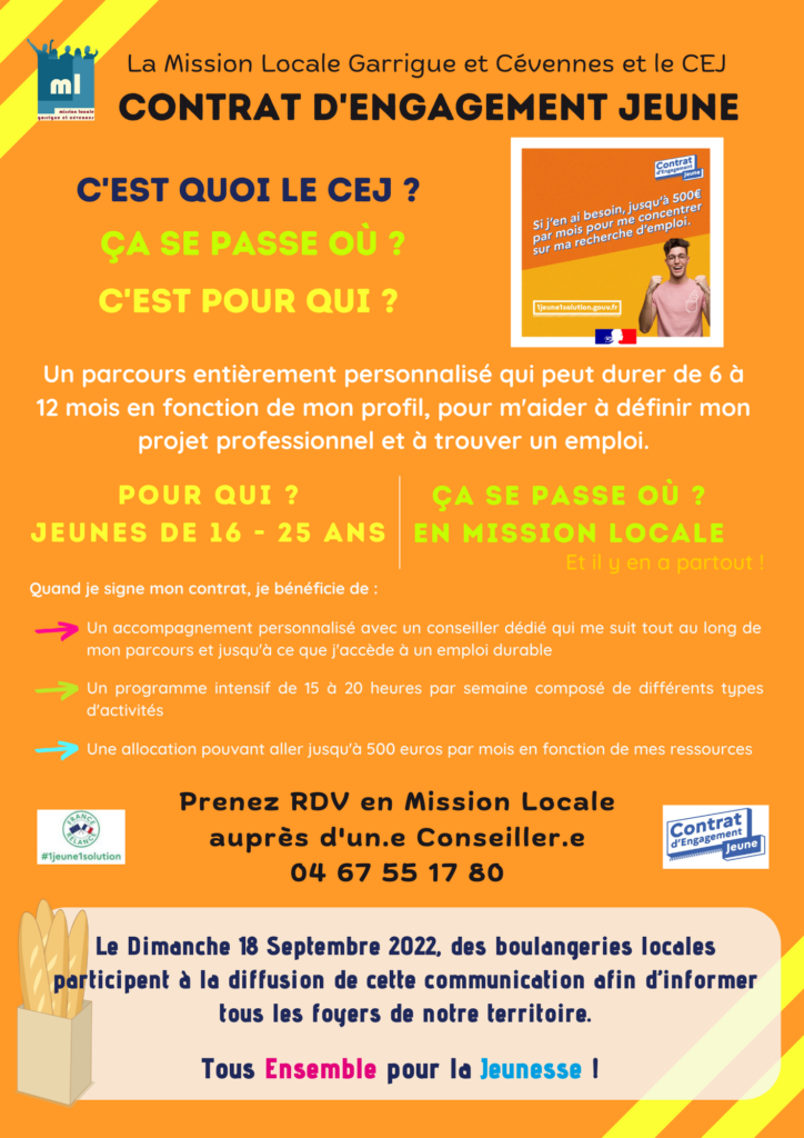 La Mission Locale Communique Autour Du Dispositif CEJ (Contrat D ...