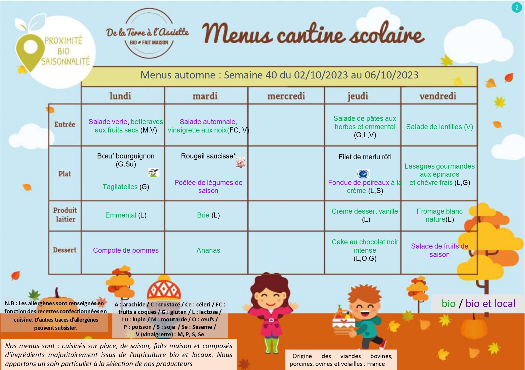 Cantine Page De Garde Menus de la cantine scolaire jusqu’à Noël… – Saint-Vincent-de-Barbeyrargues